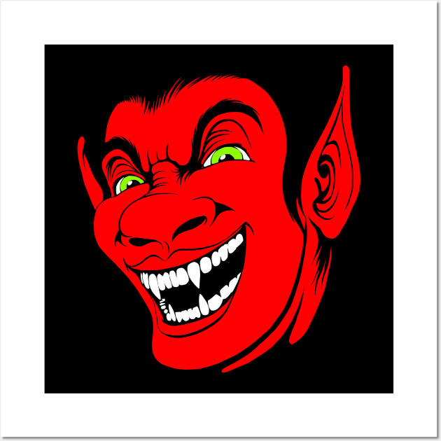 Laughing Red Demon Wall Art by jitterteez